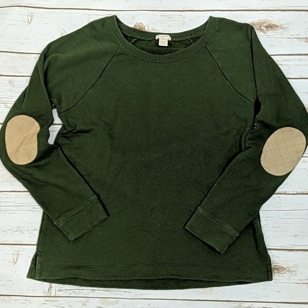 J.Crew Factory Hunter Green Sweatshirt Elbow Pads